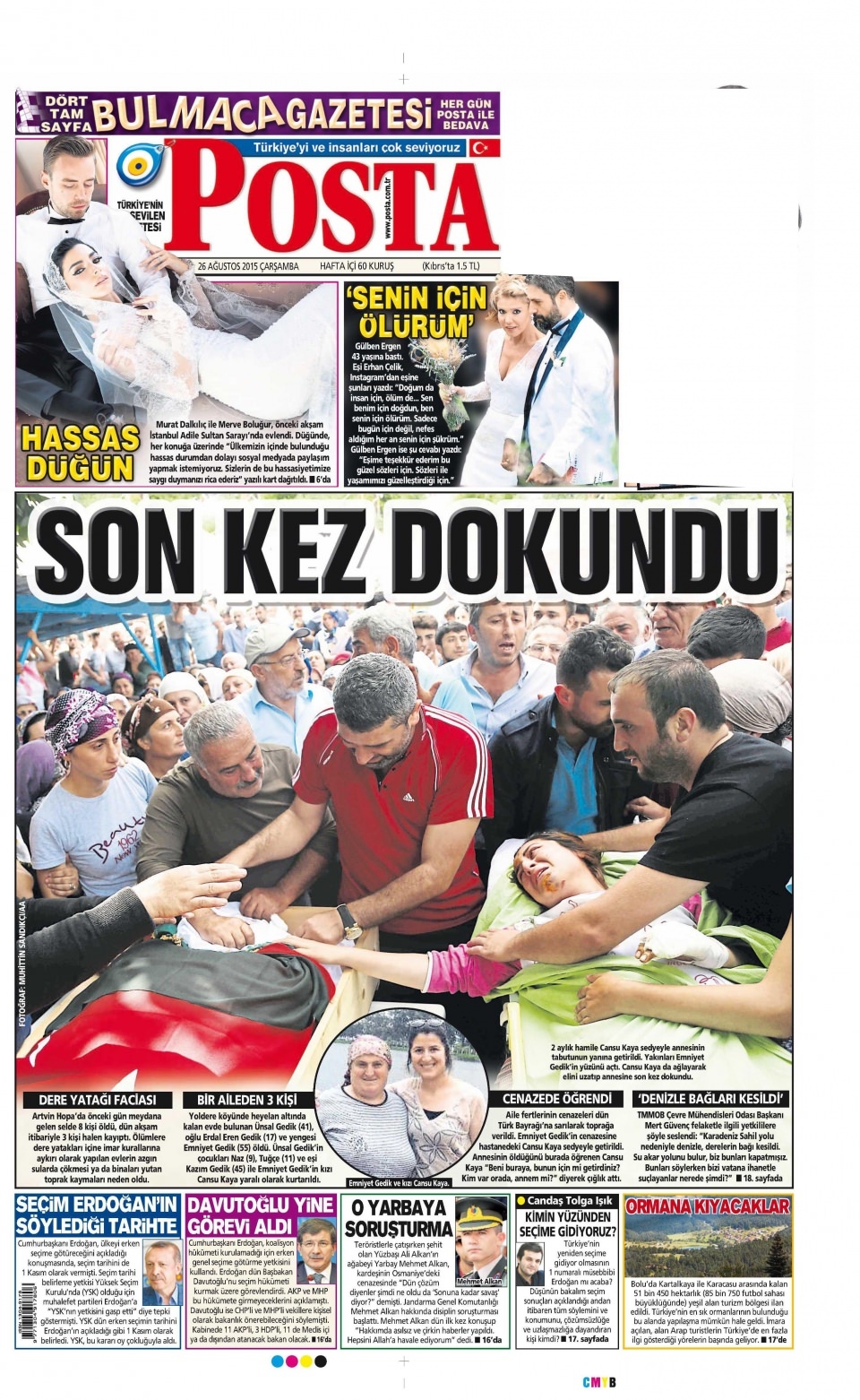 26 Ağustos 2015 gazete manşetleri 12