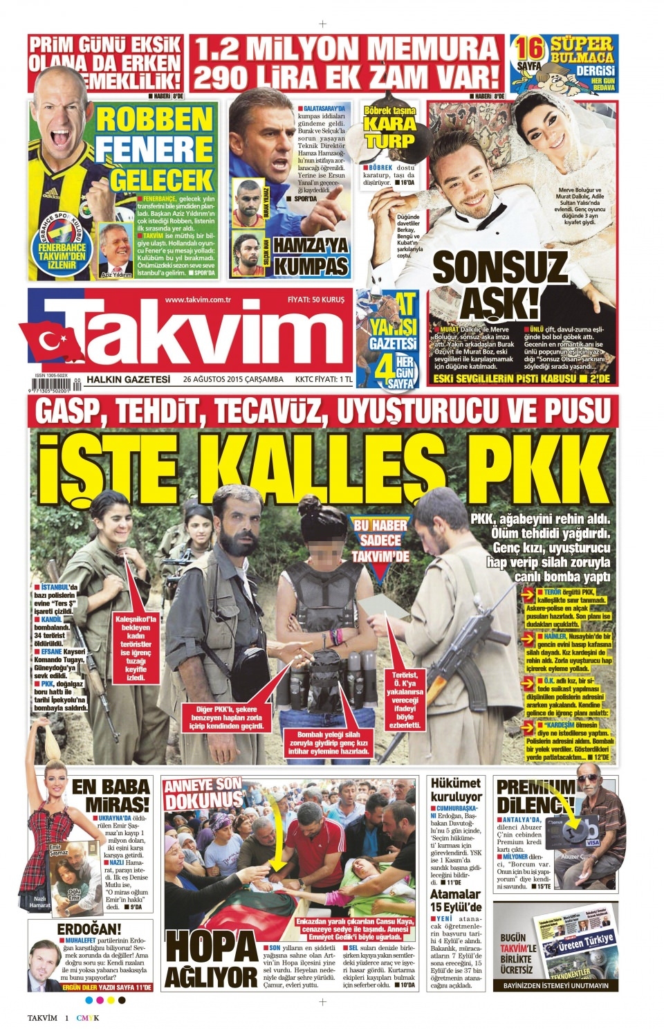 26 Ağustos 2015 gazete manşetleri 16