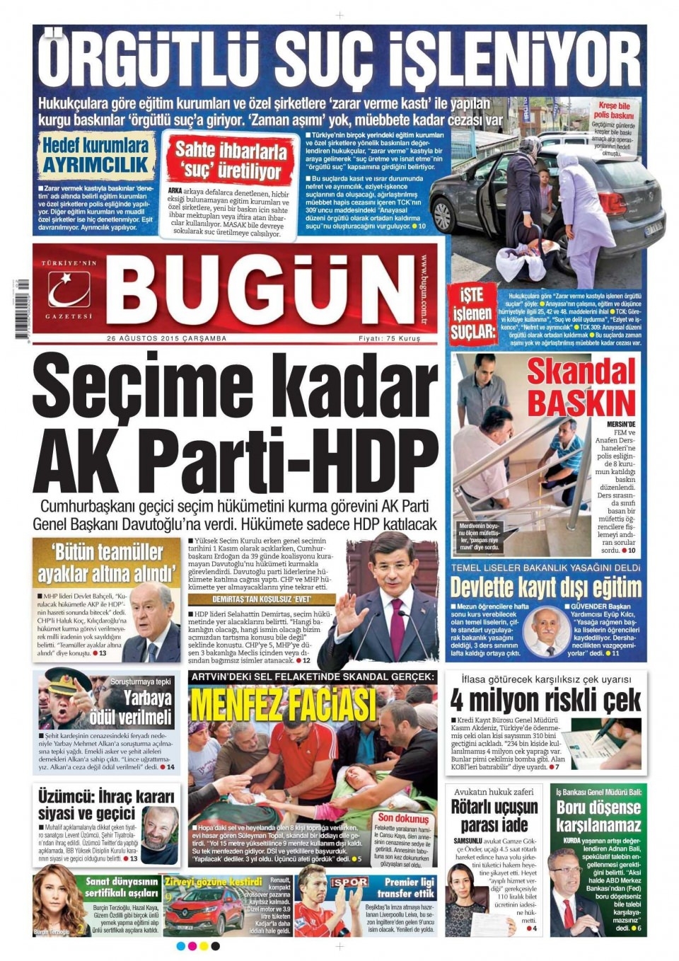 26 Ağustos 2015 gazete manşetleri 2