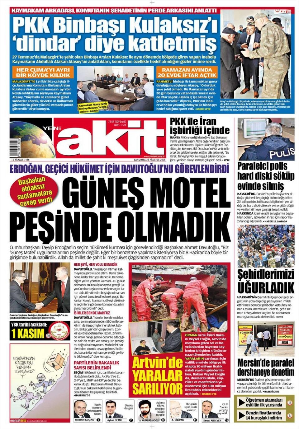 26 Ağustos 2015 gazete manşetleri 21