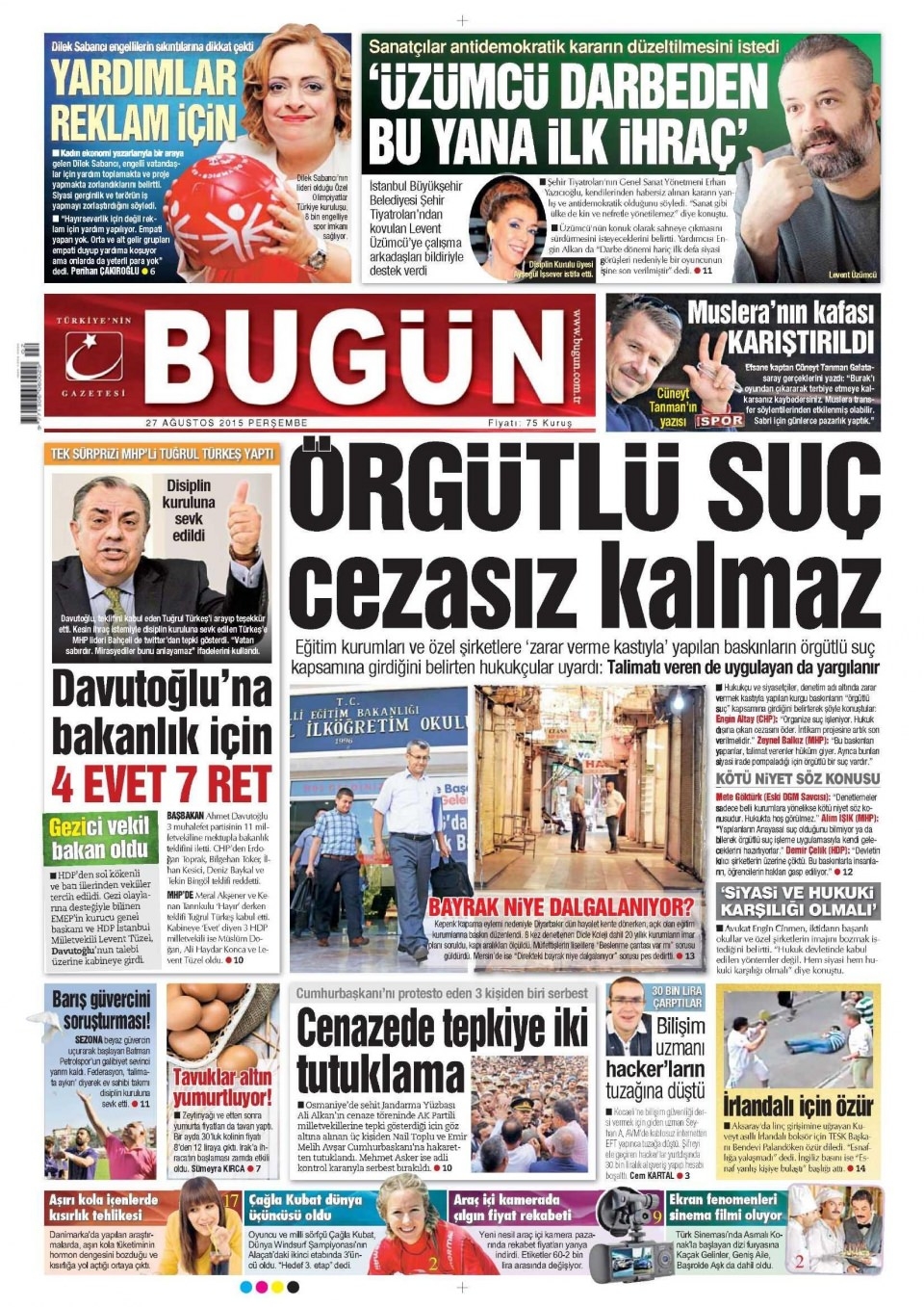 27 Ağustos 2015 gazete manşetleri 2