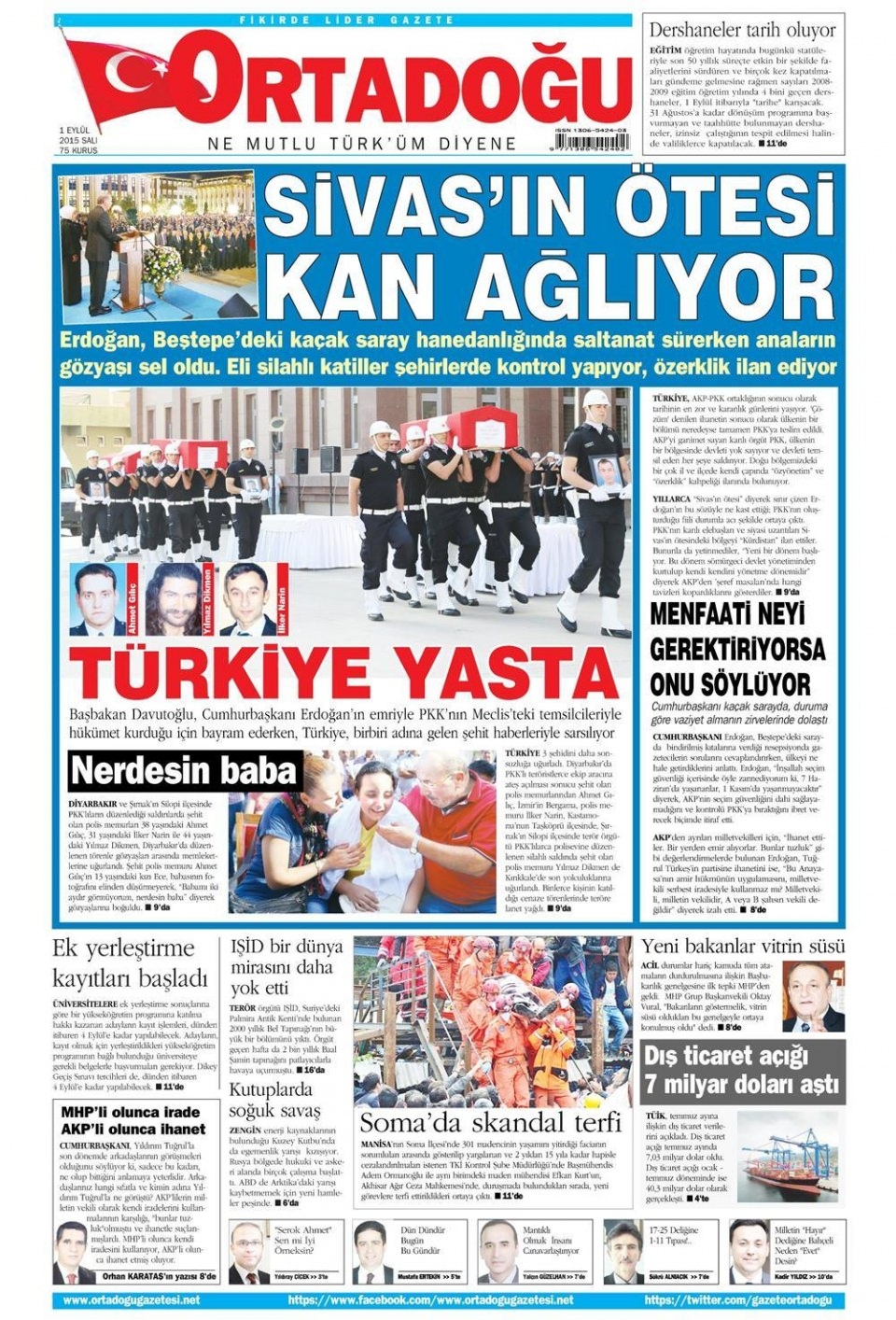 1 Eylül 2015 gazete manşetleri 15