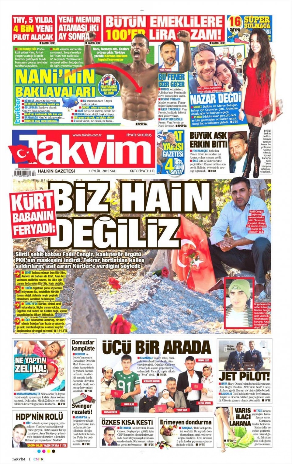 1 Eylül 2015 gazete manşetleri 20