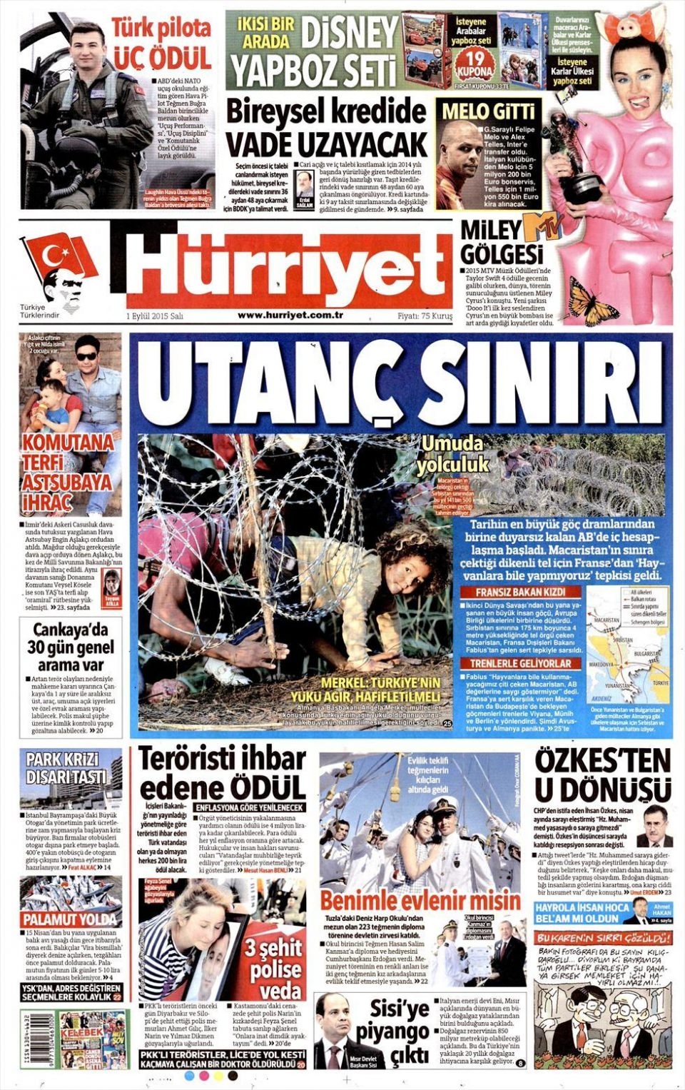 1 Eylül 2015 gazete manşetleri 3