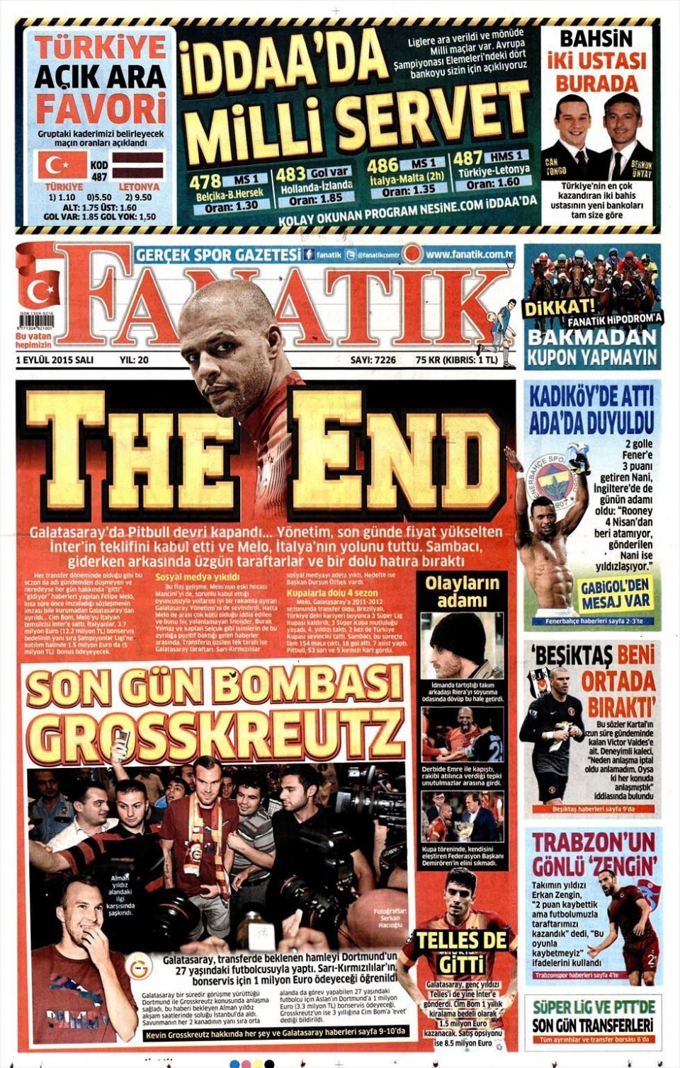 1 Eylül 2015 gazete manşetleri 4