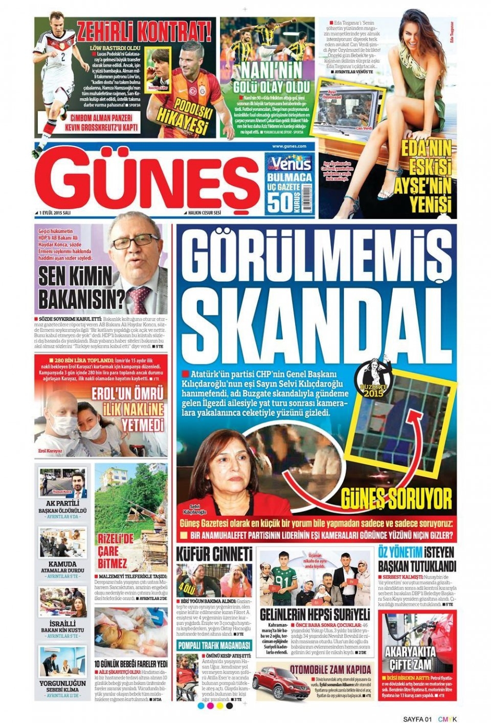 1 Eylül 2015 gazete manşetleri 5