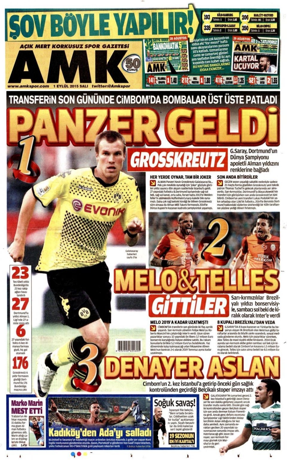 1 Eylül 2015 gazete manşetleri 8