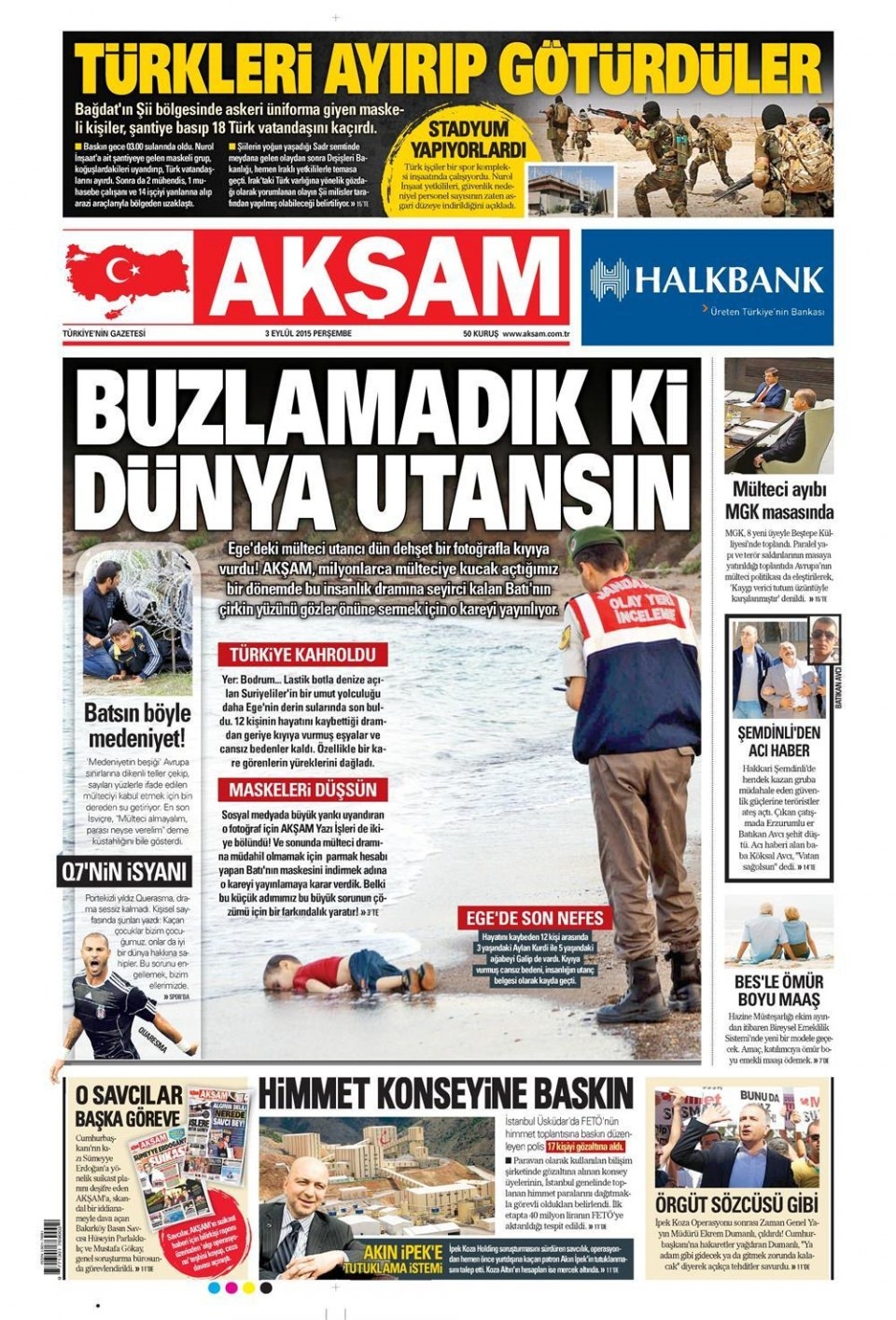 3 Eylül 2015 gazete manşetleri 1