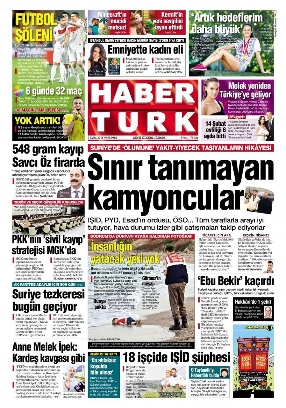 3 Eylül 2015 gazete manşetleri 10
