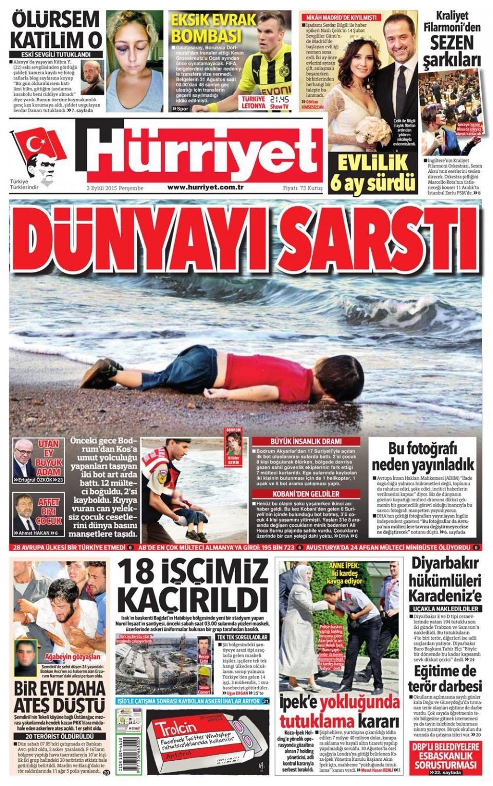 3 Eylül 2015 gazete manşetleri 11