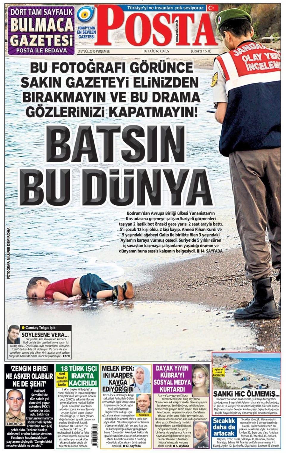 3 Eylül 2015 gazete manşetleri 17