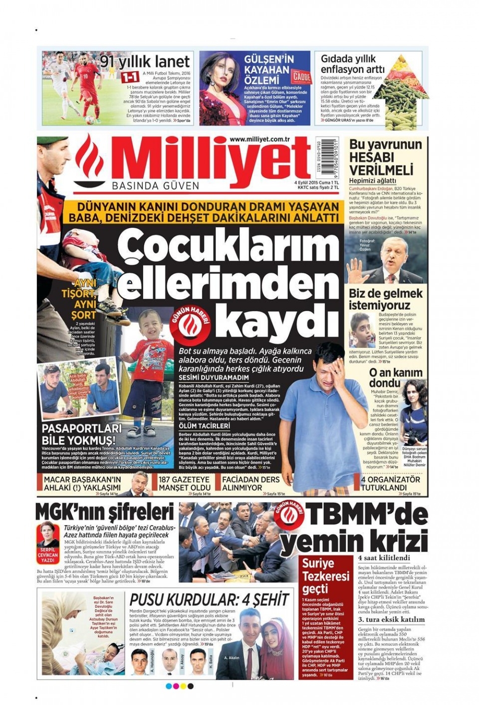 4 Eylül 2015 gazete manşetleri 12