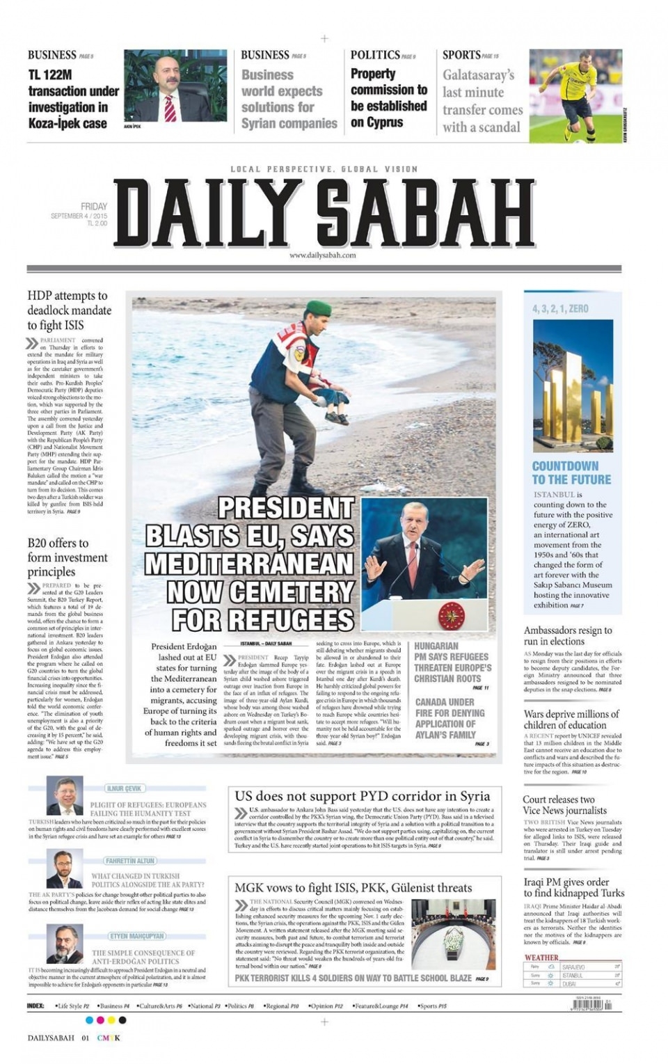 4 Eylül 2015 gazete manşetleri 16