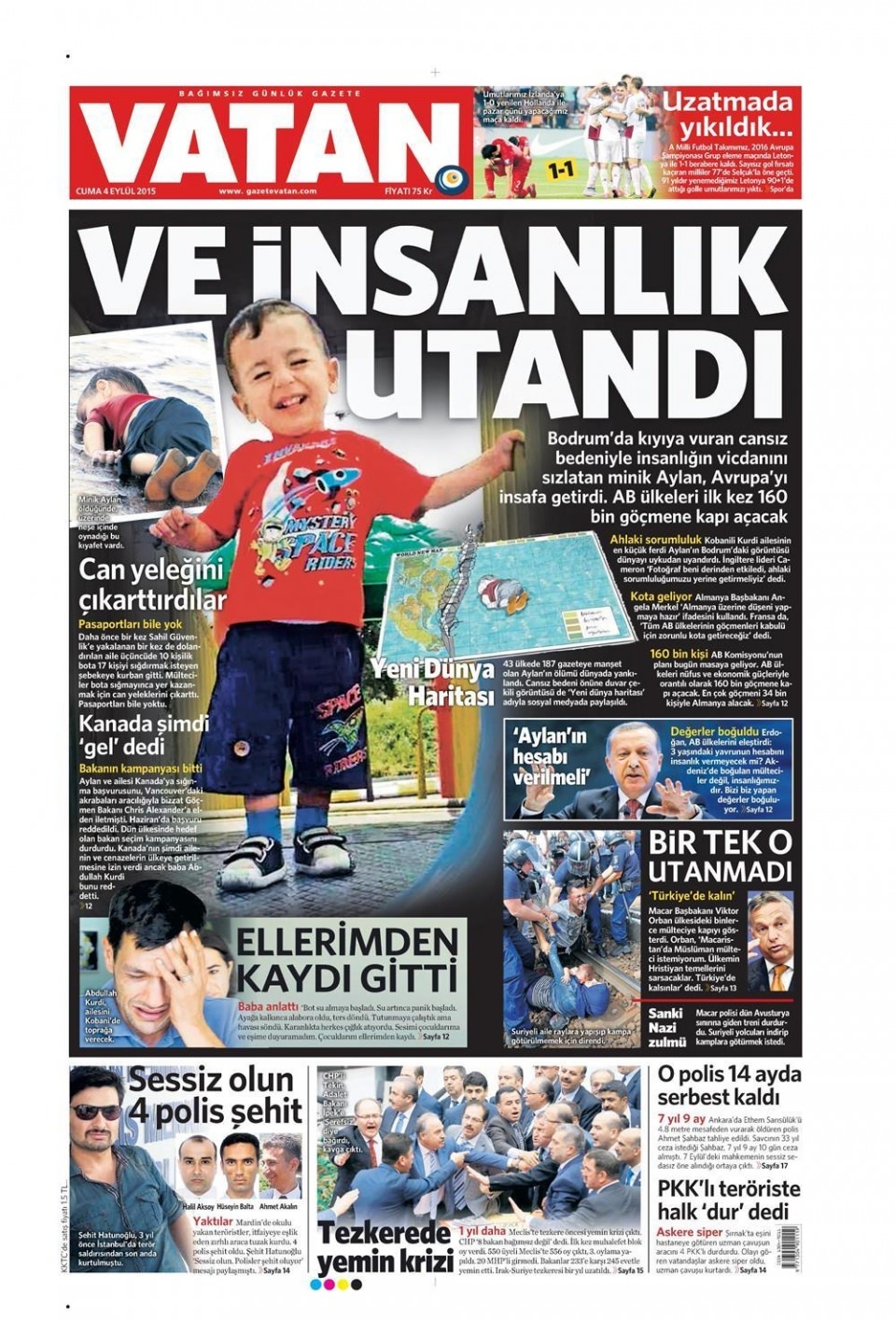 4 Eylül 2015 gazete manşetleri 24