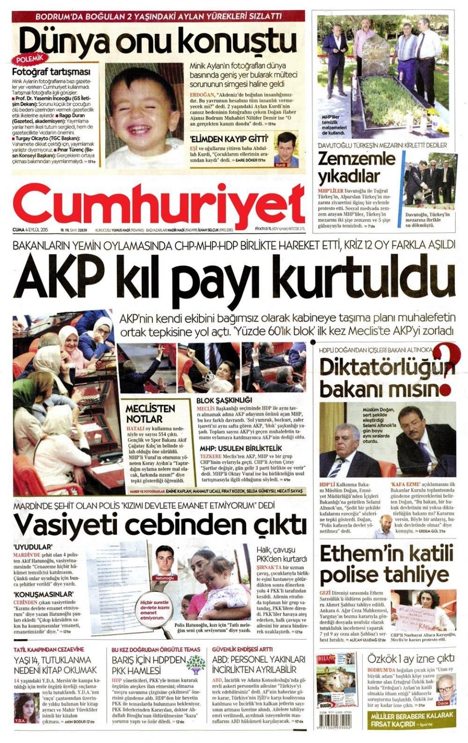 4 Eylül 2015 gazete manşetleri 3