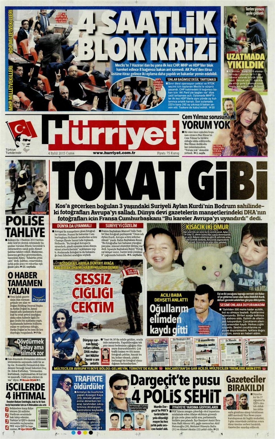 4 Eylül 2015 gazete manşetleri 8