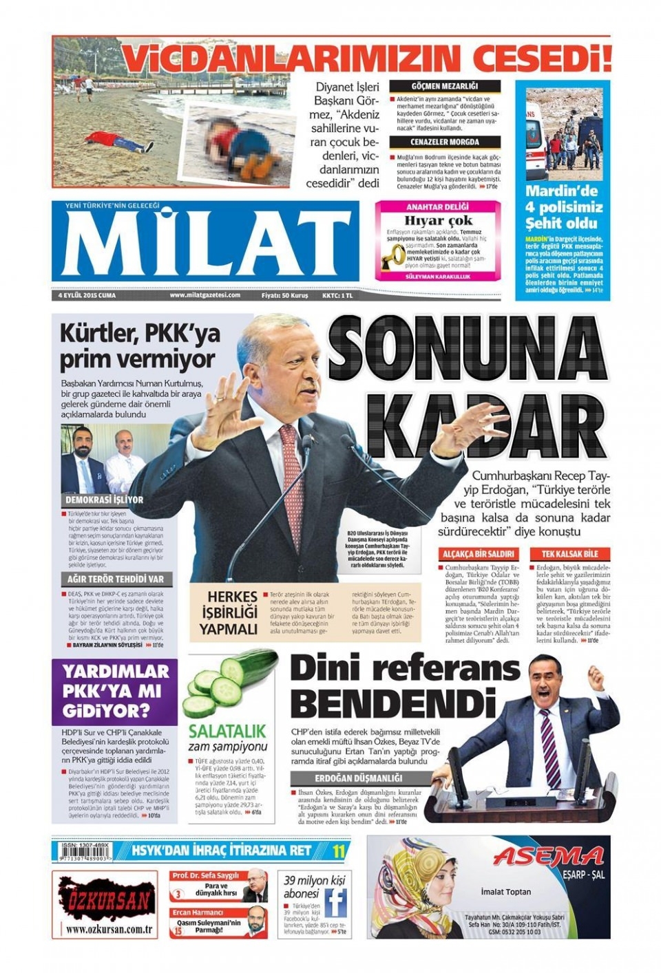 4 Eylül 2015 gazete manşetleri 9