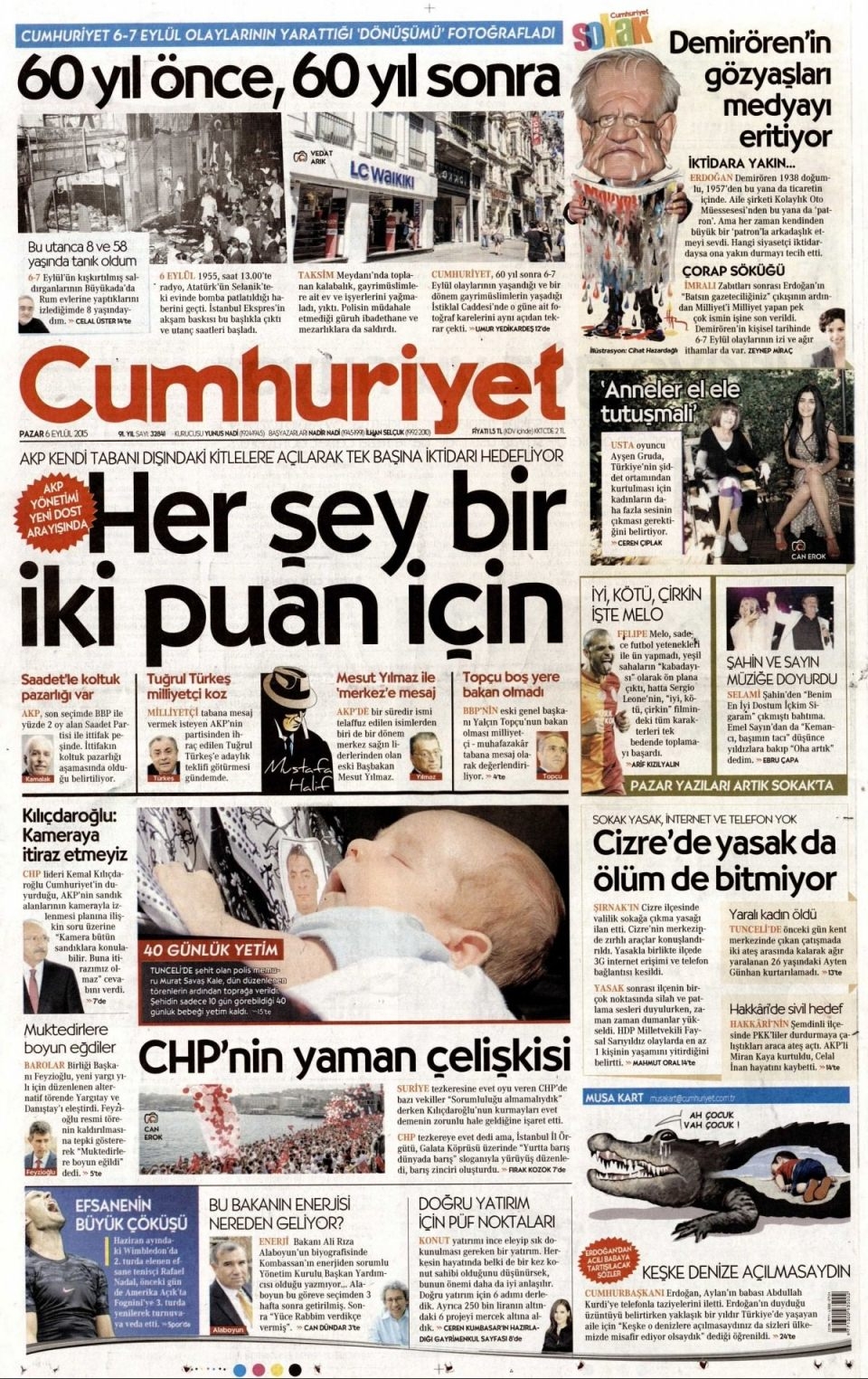 6 Eylül 2015 Pazar gününün gazete manşetleri 17