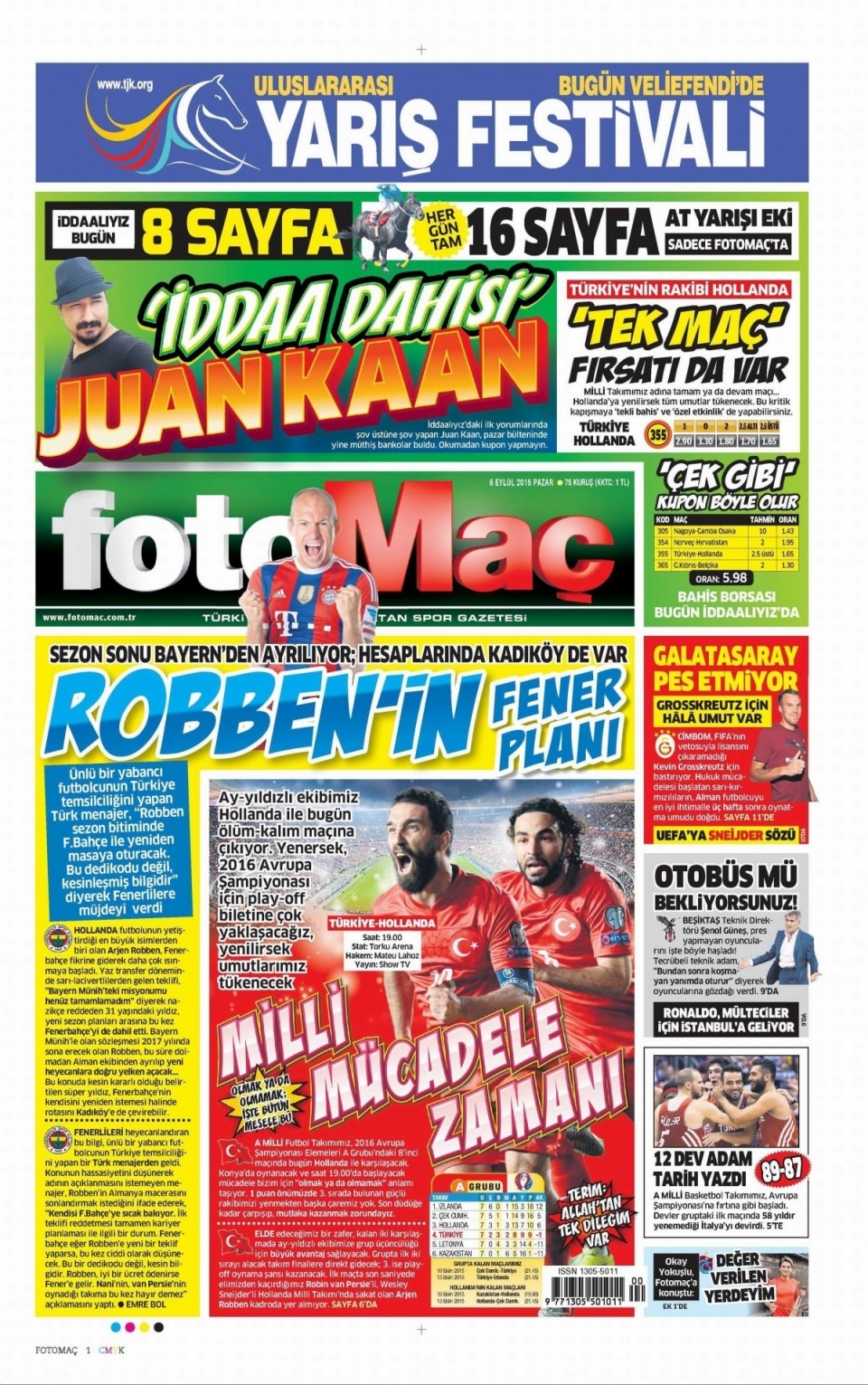 6 Eylül 2015 Pazar gününün gazete manşetleri 19