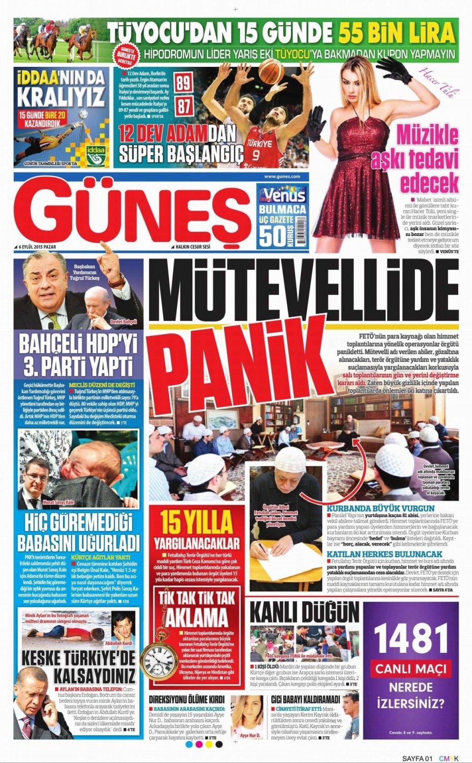 6 Eylül 2015 Pazar gününün gazete manşetleri 21