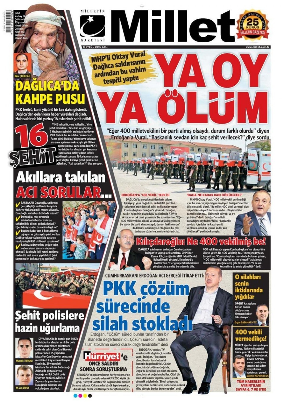 8 Eylül 2015 gazete manşetleri 11