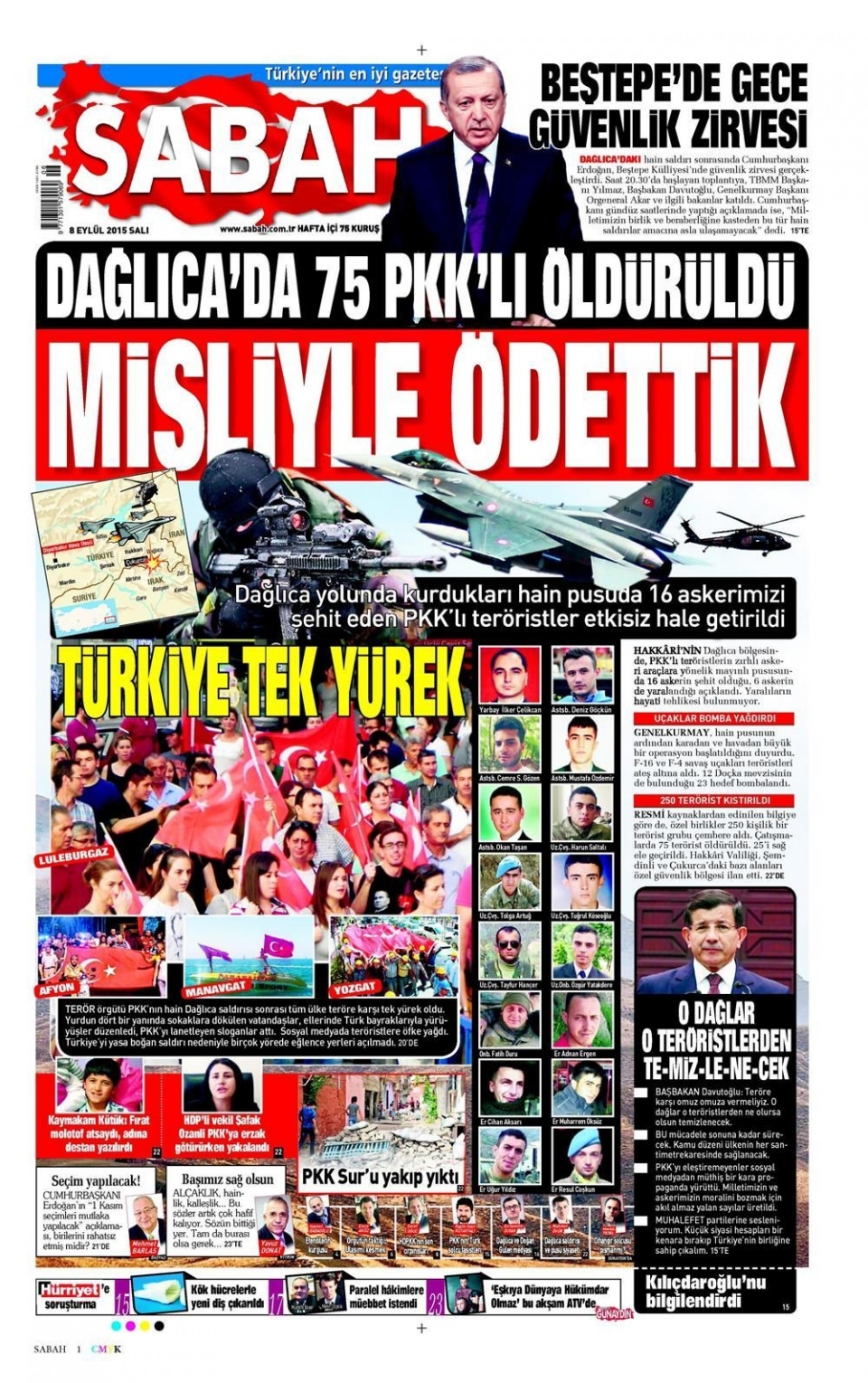 8 Eylül 2015 gazete manşetleri 16