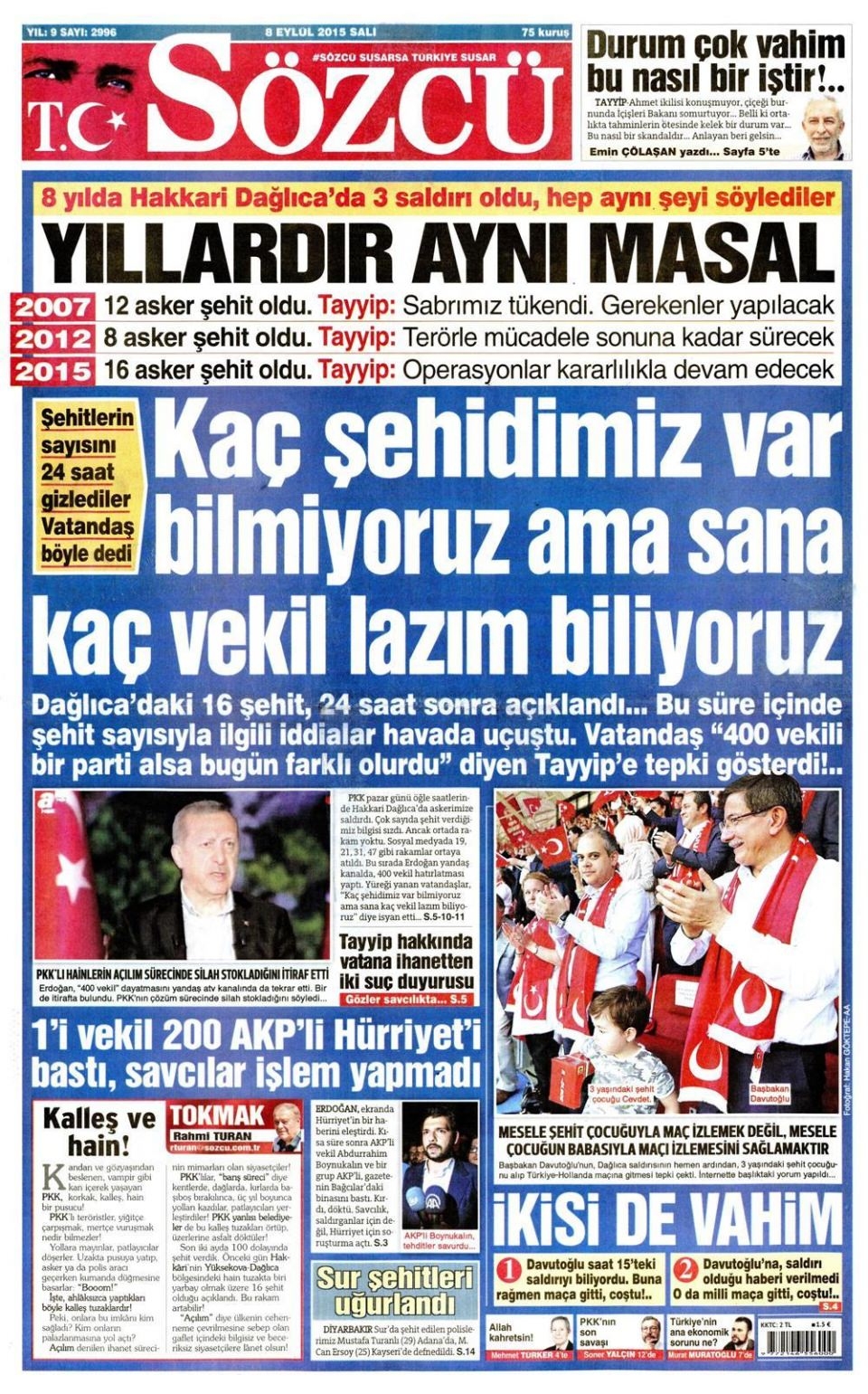 8 Eylül 2015 gazete manşetleri 18