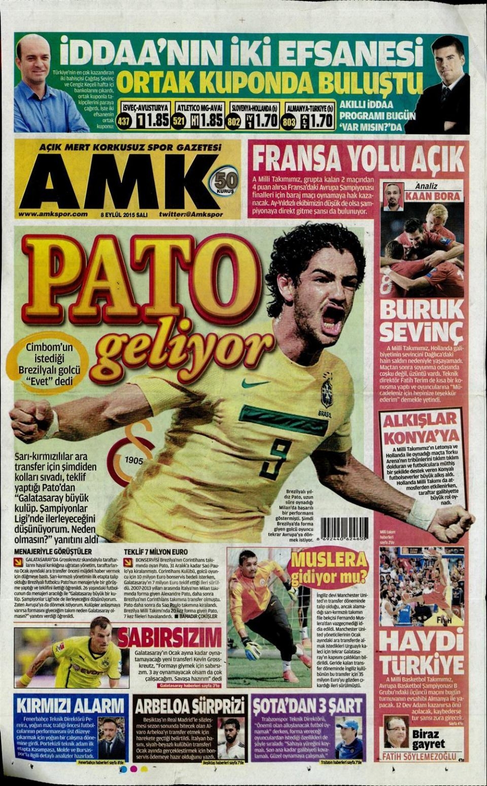 8 Eylül 2015 gazete manşetleri 30