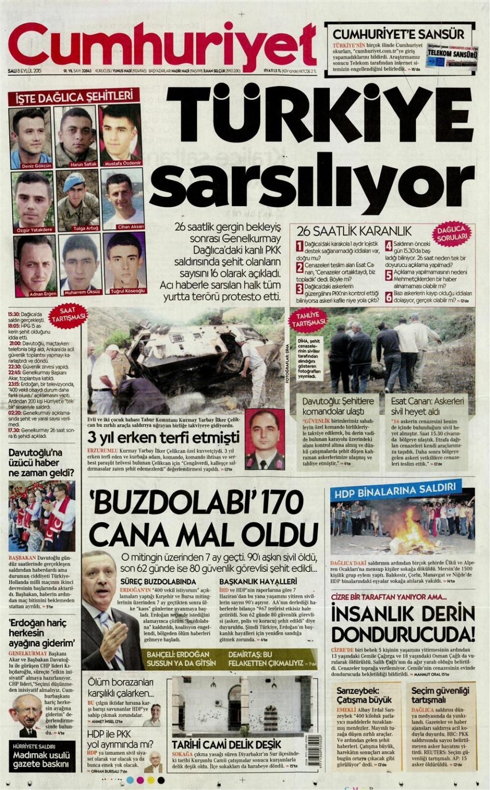 8 Eylül 2015 gazete manşetleri 4