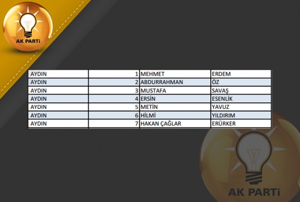 İşte AK Parti'nin 1 Kasım aday listesi 11