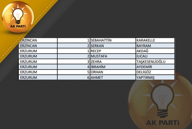 İşte AK Parti'nin 1 Kasım aday listesi 26