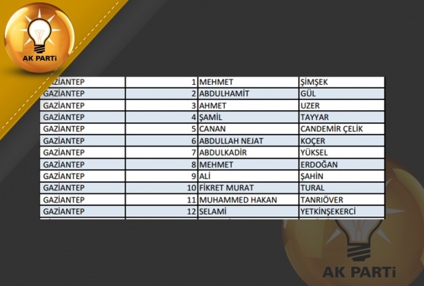 İşte AK Parti'nin 1 Kasım aday listesi 28