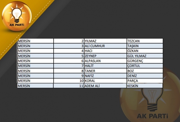 İşte AK Parti'nin 1 Kasım aday listesi 34