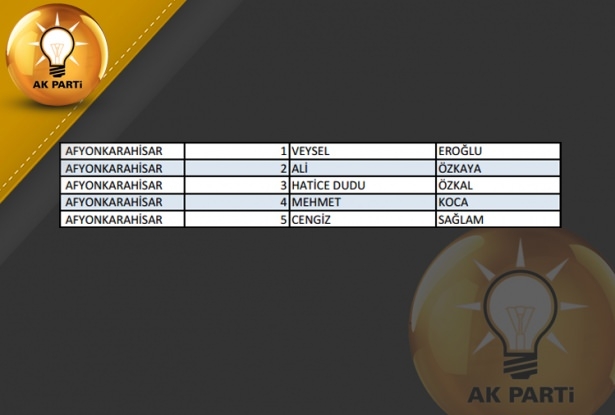 İşte AK Parti'nin 1 Kasım aday listesi 4