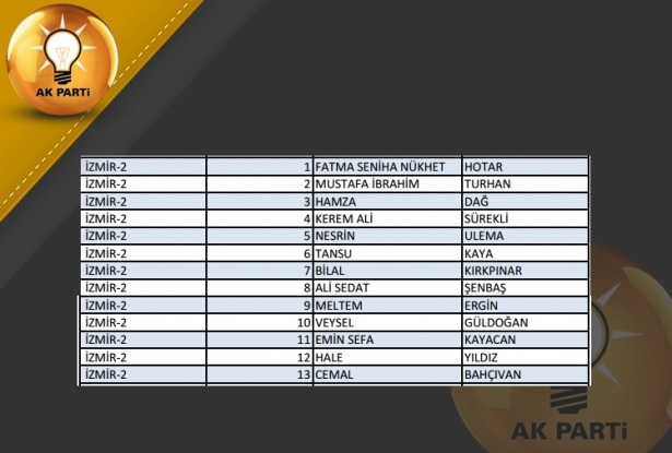 İşte AK Parti'nin 1 Kasım aday listesi 42