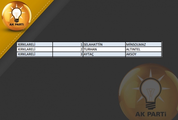 İşte AK Parti'nin 1 Kasım aday listesi 46