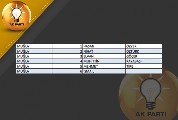 İşte AK Parti'nin 1 Kasım aday listesi 55