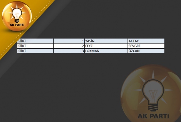 İşte AK Parti'nin 1 Kasım aday listesi 63