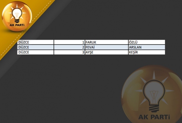 İşte AK Parti'nin 1 Kasım aday listesi 88