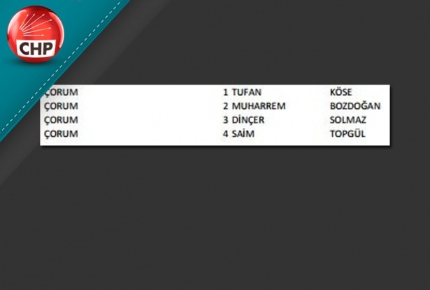 İşte CHP'nin 1 Kasım aday listesi 26