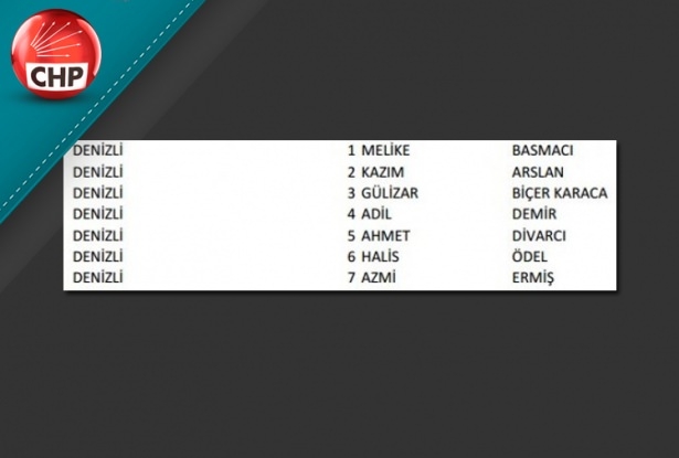 İşte CHP'nin 1 Kasım aday listesi 27