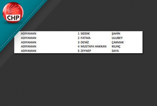 İşte CHP'nin 1 Kasım aday listesi 3