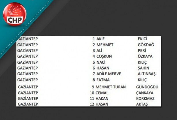İşte CHP'nin 1 Kasım aday listesi 35