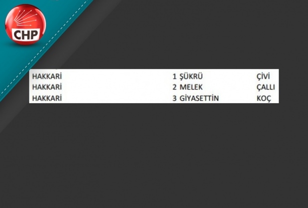 İşte CHP'nin 1 Kasım aday listesi 38