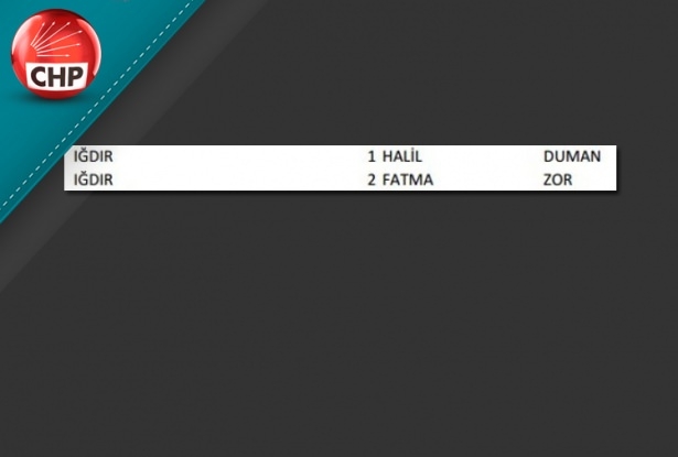 İşte CHP'nin 1 Kasım aday listesi 40