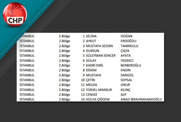 İşte CHP'nin 1 Kasım aday listesi 44