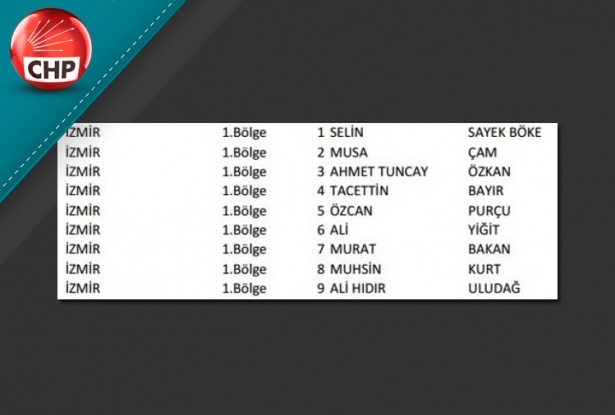 İşte CHP'nin 1 Kasım aday listesi 48