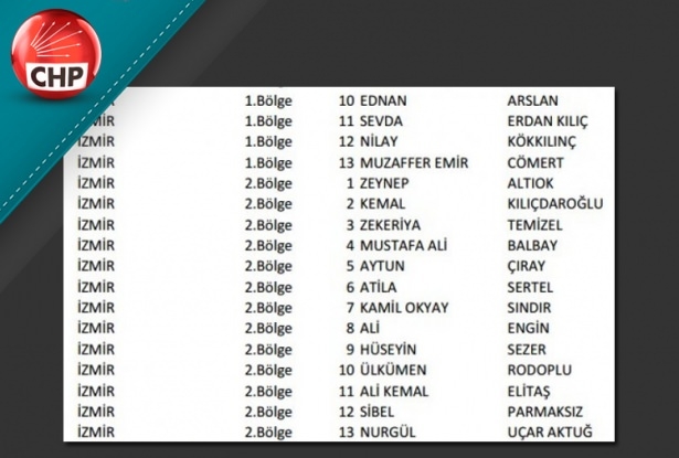 İşte CHP'nin 1 Kasım aday listesi 49