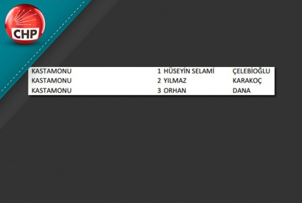 İşte CHP'nin 1 Kasım aday listesi 54