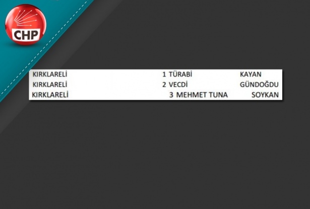 İşte CHP'nin 1 Kasım aday listesi 57